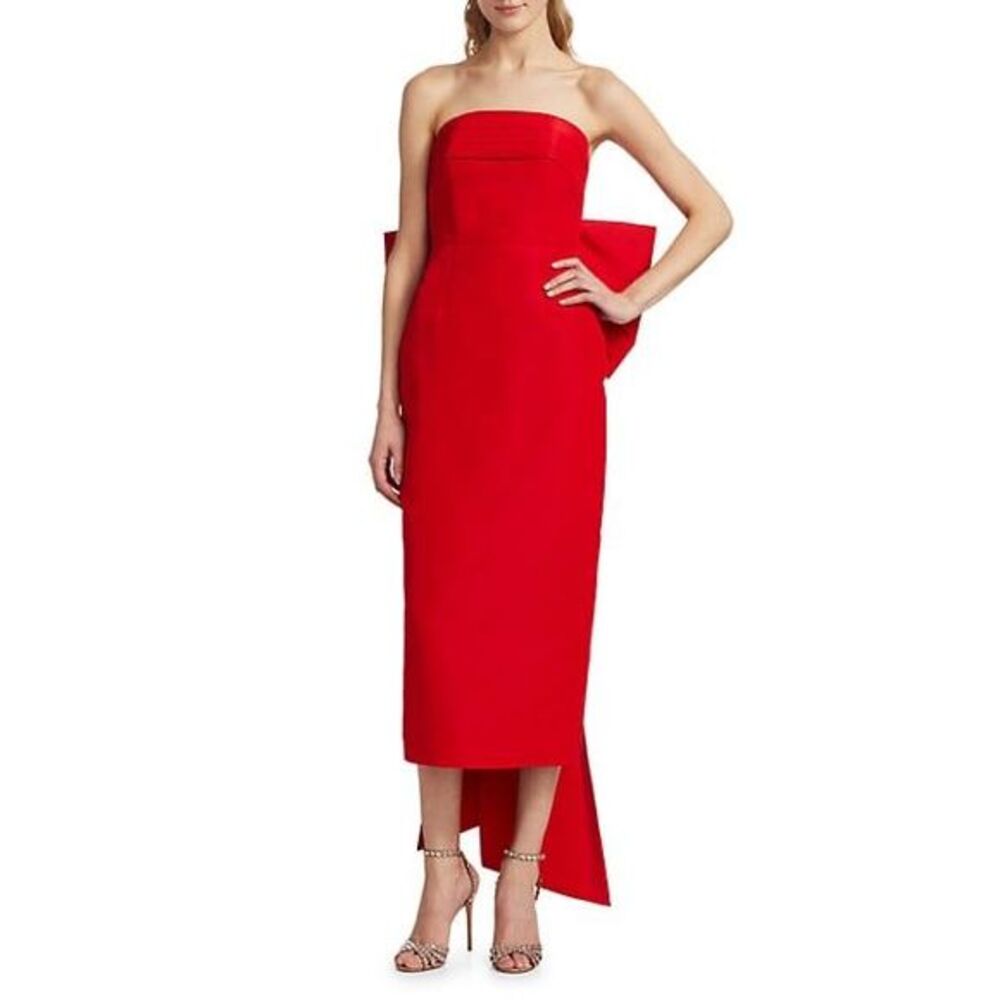 Alexia María Margaret Bow Silk Dress US 2 $1195